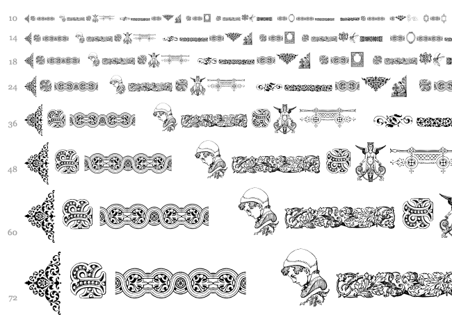 Victorian Free Ornaments Two font waterfall